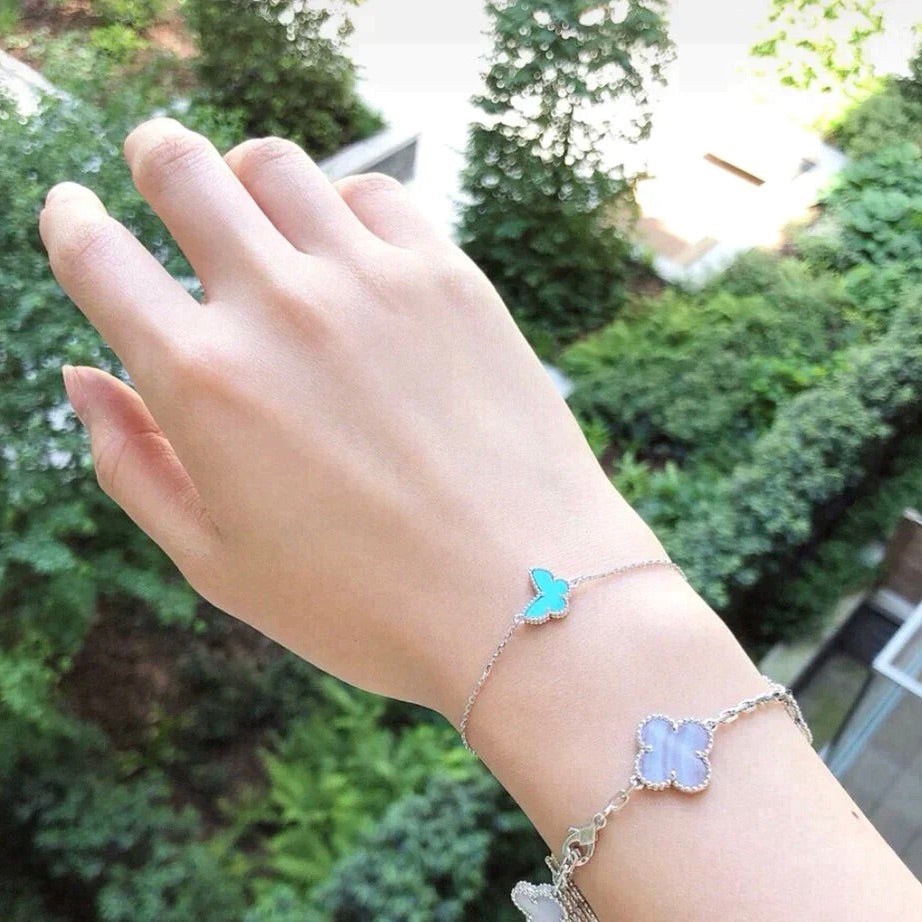 [Auream]BUTTERFLY TURQUOISE BUTTERFLY BRACELET SILVER