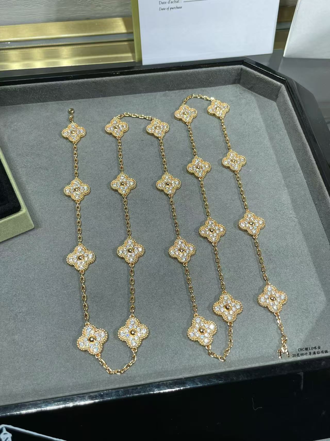 [Auream]CLOVER 20 MOTIFS FULL-DIAMOND NECKLACE