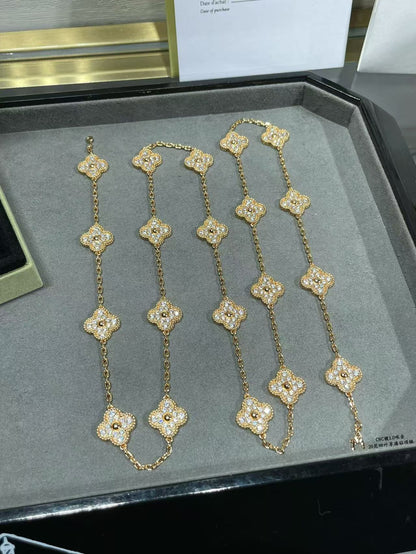 [Auream]CLOVER 20 MOTIFS FULL-DIAMOND NECKLACE