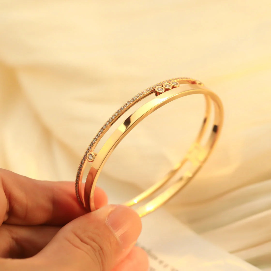[Auream]Move Romane Diamond Bangle Bracelet