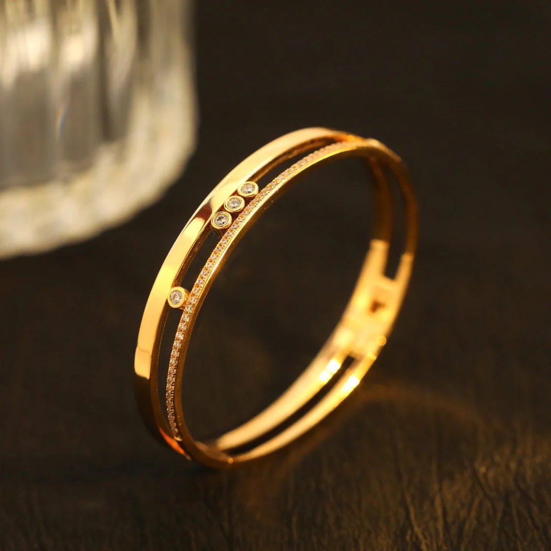 [Auream]Move Romane Diamond Bangle Bracelet