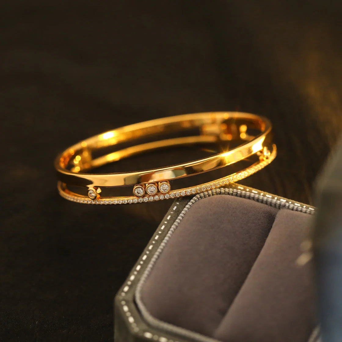 [Auream]Move Romane Diamond Bangle Bracelet