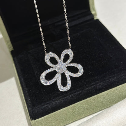 [Auream]FLOWERLACE NECKLACE FULL DIAMONDS