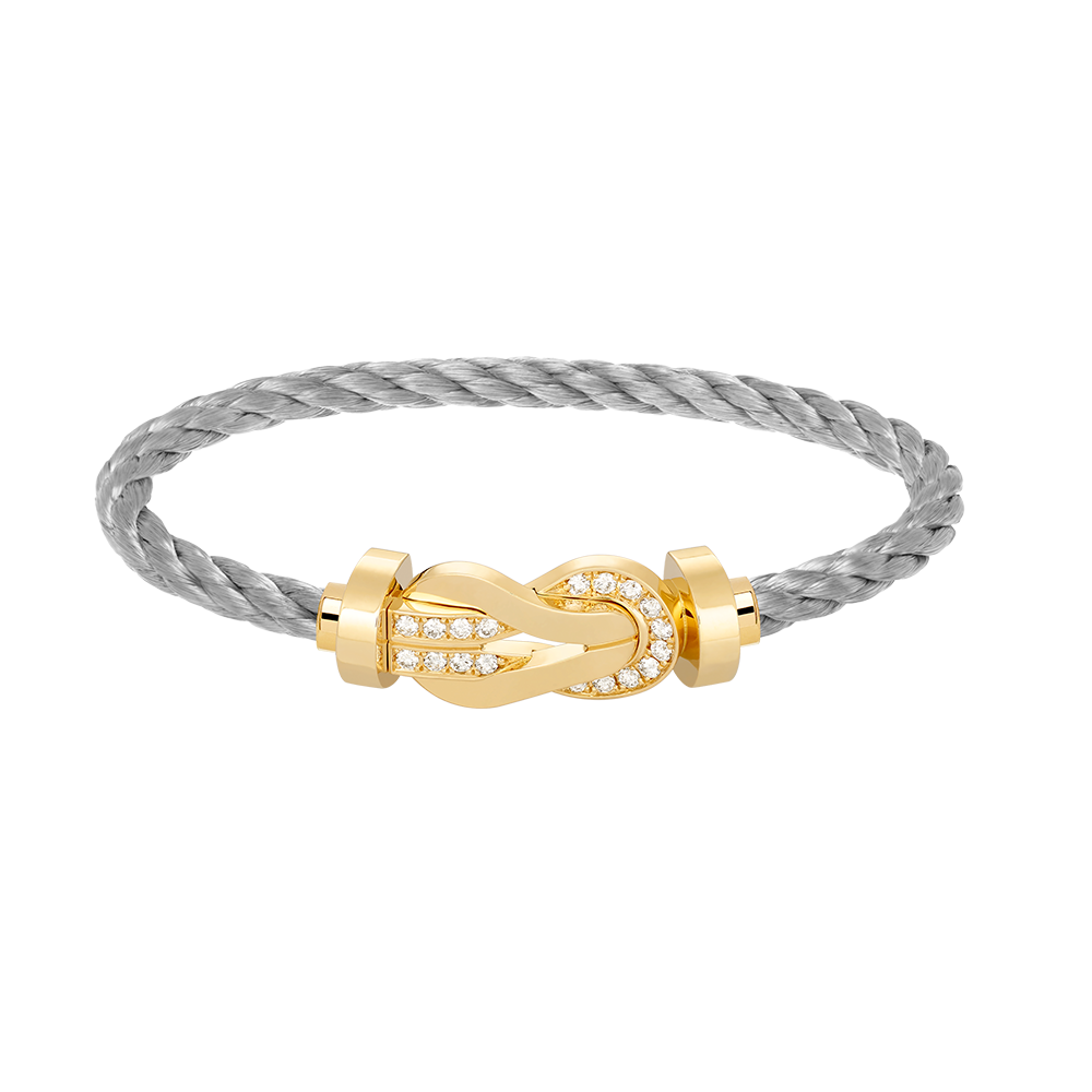 [Auream]CHANCE LARGE 8 FIGURE BUCKLE HALF DIAMOND BRACELET GOLD