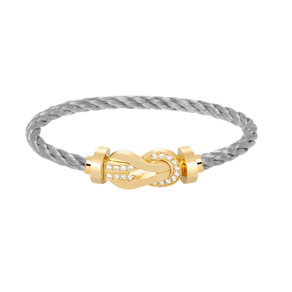 [Auream]CHANCE LARGE 8 FIGURE BUCKLE HALF DIAMOND BRACELET GOLD