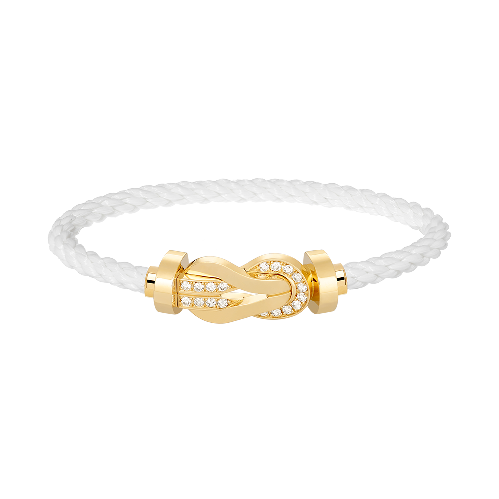 [Auream]CHANCE LARGE 8 FIGURE BUCKLE HALF DIAMOND BRACELET GOLD