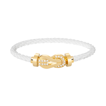 [Auream]CHANCE LARGE 8 FIGURE BUCKLE HALF DIAMOND BRACELET GOLD