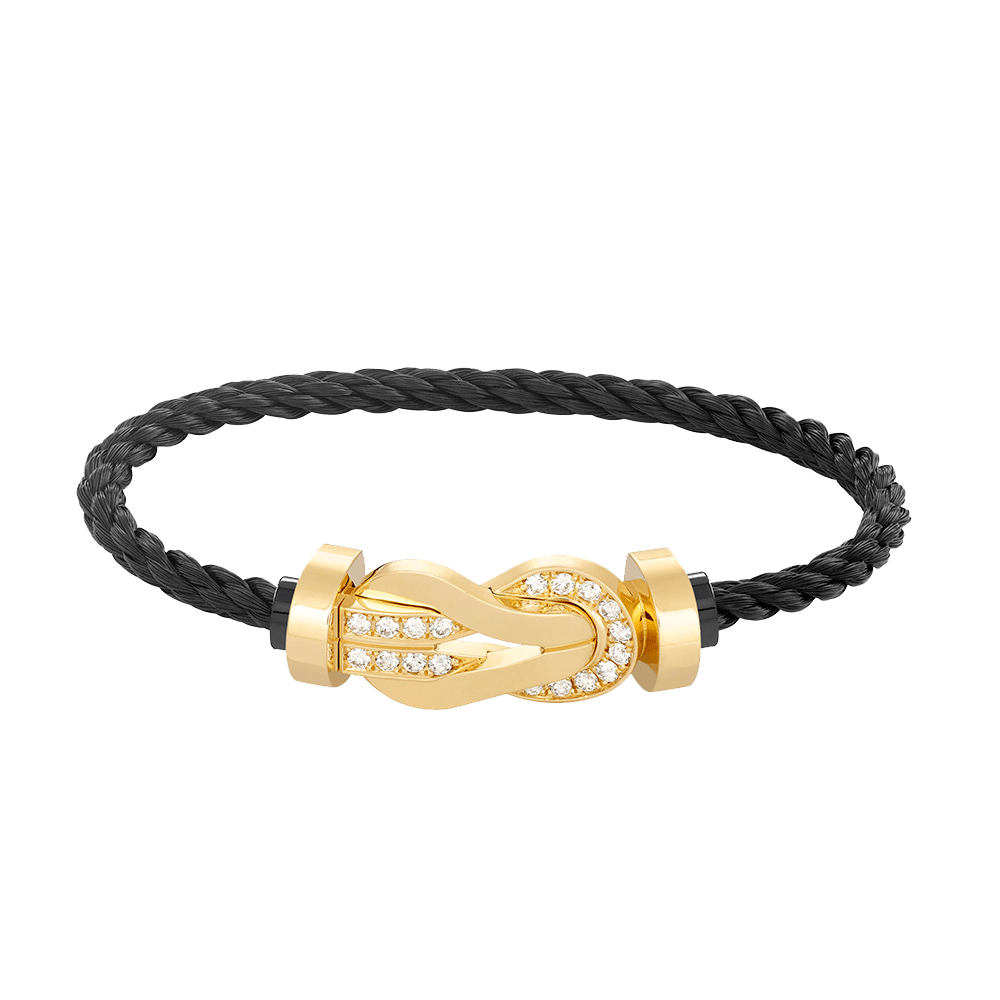 [Auream]CHANCE LARGE 8 FIGURE BUCKLE HALF DIAMOND BRACELET GOLD