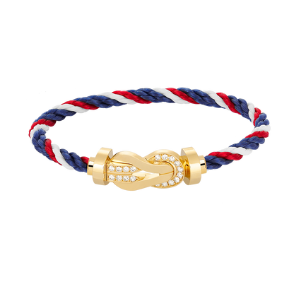 [Auream]CHANCE LARGE 8 FIGURE BUCKLE HALF DIAMOND BRACELET GOLD