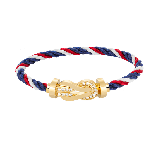 [Auream]CHANCE LARGE 8 FIGURE BUCKLE HALF DIAMOND BRACELET GOLD