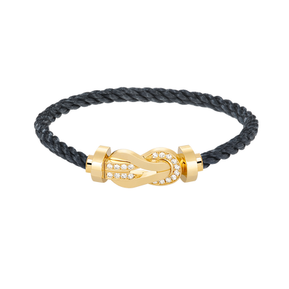 [Auream]CHANCE LARGE 8 FIGURE BUCKLE HALF DIAMOND BRACELET GOLD