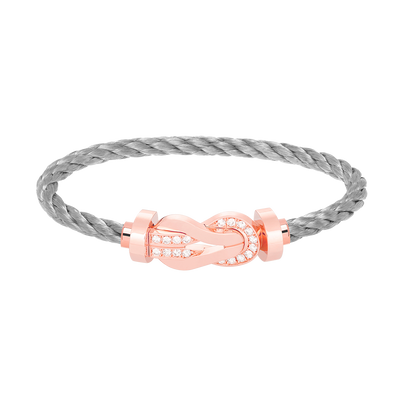 [Auream]CHANCE LARGE 8 FIGURE BUCKLE HALF DIAMOND BRACELET ROSE GOLD