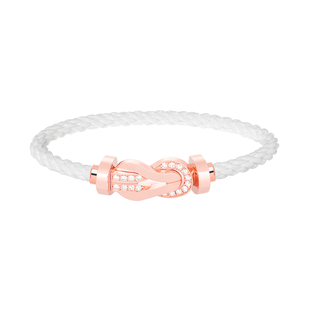 [Auream]CHANCE LARGE 8 FIGURE BUCKLE HALF DIAMOND BRACELET ROSE GOLD