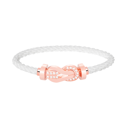 [Auream]CHANCE LARGE 8 FIGURE BUCKLE HALF DIAMOND BRACELET ROSE GOLD