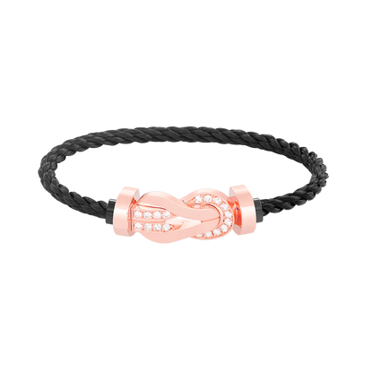 [Auream]CHANCE LARGE 8 FIGURE BUCKLE HALF DIAMOND BRACELET ROSE GOLD