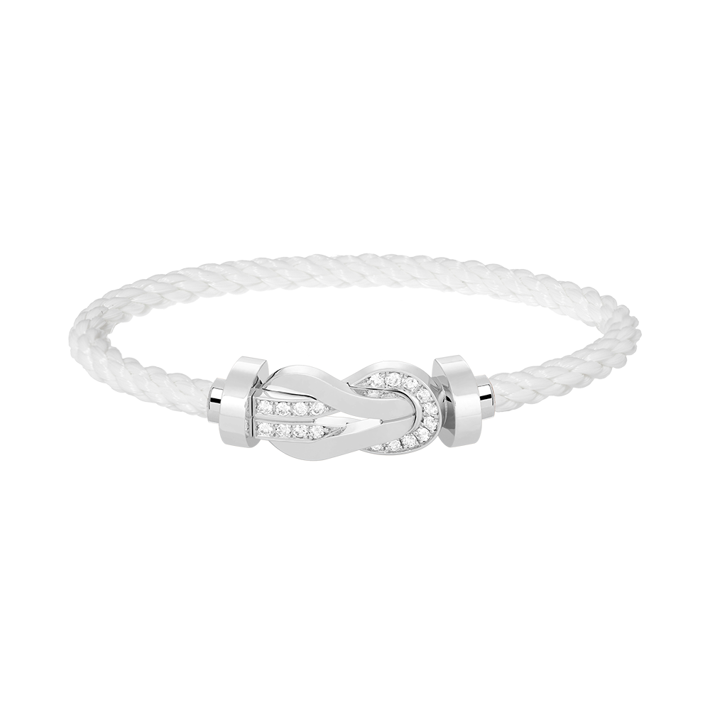 [Auream]CHANCE LARGE 8 FIGURE BUCKLE HALF DIAMOND BRACELET SILVER