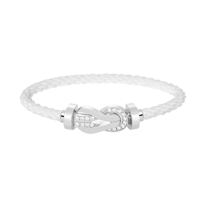 [Auream]CHANCE LARGE 8 FIGURE BUCKLE HALF DIAMOND BRACELET SILVER