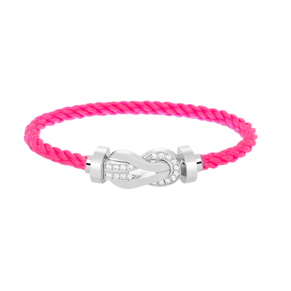 [Auream]CHANCE LARGE 8 FIGURE BUCKLE HALF DIAMOND BRACELET SILVER