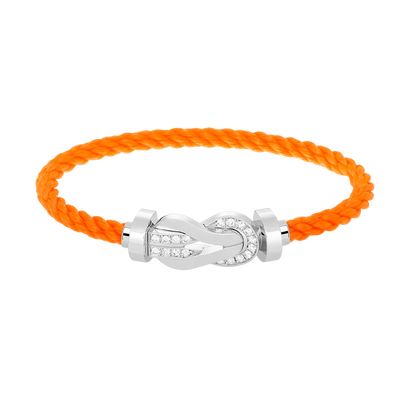 [Auream]CHANCE LARGE 8 FIGURE BUCKLE HALF DIAMOND BRACELET SILVER