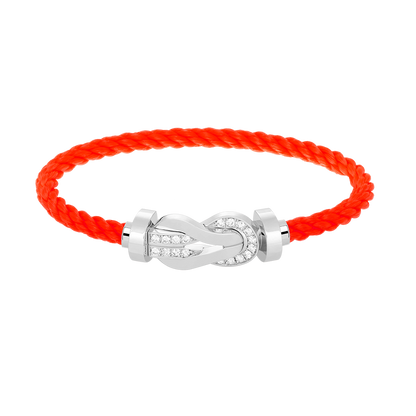 [Auream]CHANCE LARGE 8 FIGURE BUCKLE HALF DIAMOND BRACELET SILVER