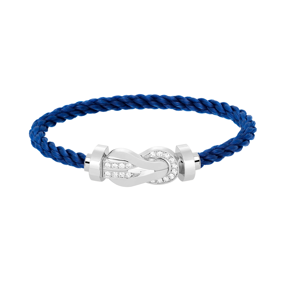[Auream]CHANCE LARGE 8 FIGURE BUCKLE HALF DIAMOND BRACELET SILVER
