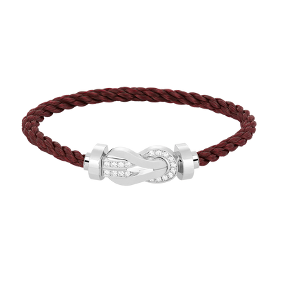 [Auream]CHANCE LARGE 8 FIGURE BUCKLE HALF DIAMOND BRACELET SILVER