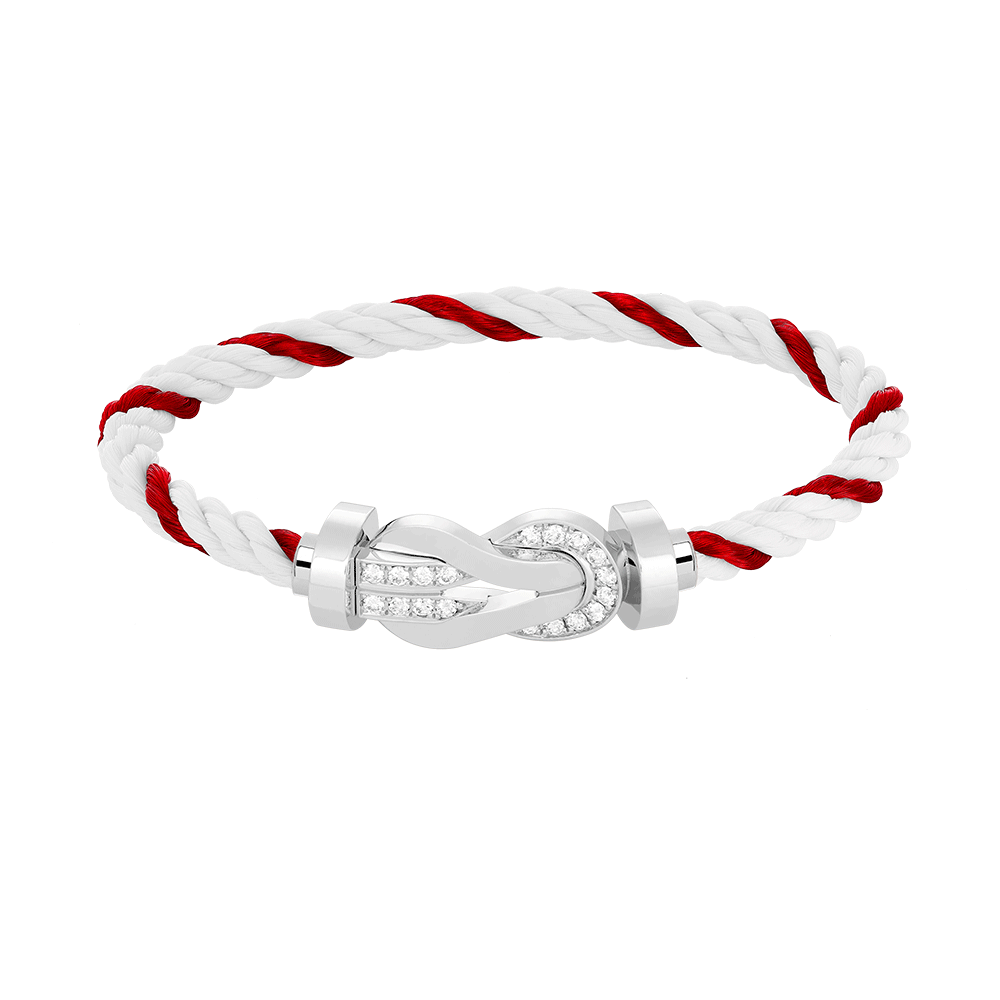 [Auream]CHANCE LARGE 8 FIGURE BUCKLE HALF DIAMOND BRACELET SILVER