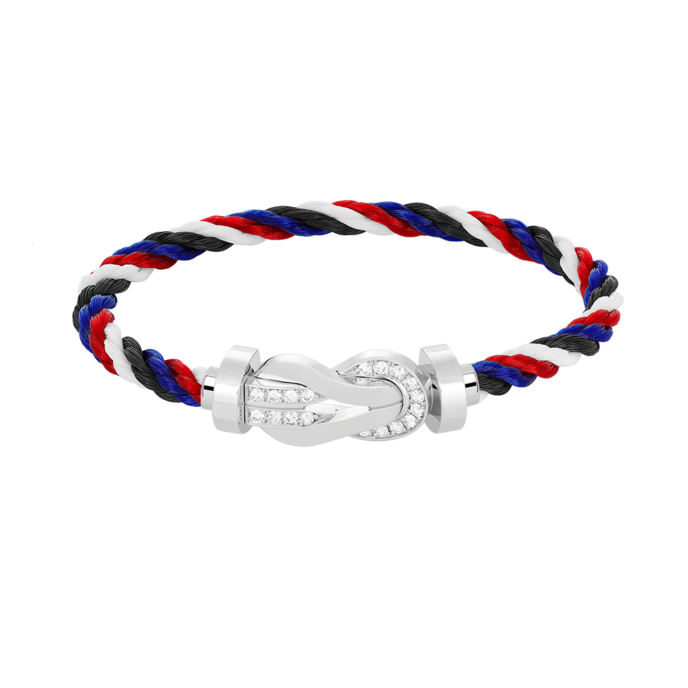 [Auream]CHANCE LARGE 8 FIGURE BUCKLE HALF DIAMOND BRACELET SILVER