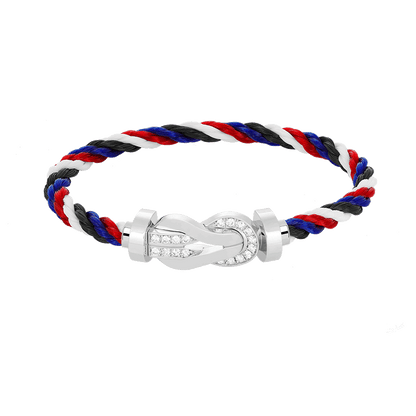 [Auream]CHANCE LARGE 8 FIGURE BUCKLE HALF DIAMOND BRACELET SILVER