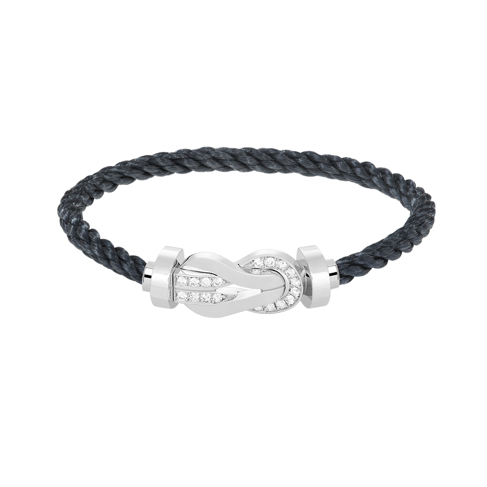 [Auream]CHANCE LARGE 8 FIGURE BUCKLE HALF DIAMOND BRACELET SILVER