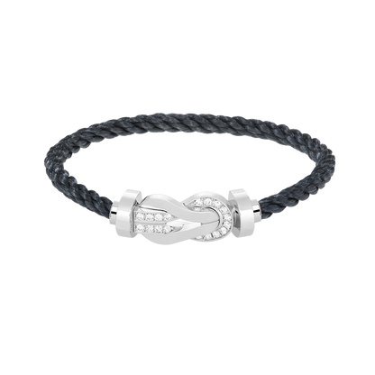 [Auream]CHANCE LARGE 8 FIGURE BUCKLE HALF DIAMOND BRACELET SILVER