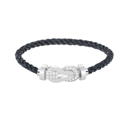 [Auream]CHANCE LARGE 8 FIGURE BUCKLE HALF DIAMOND BRACELET SILVER