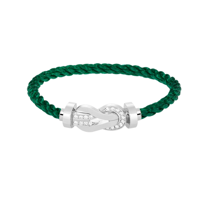 [Auream]CHANCE LARGE 8 FIGURE BUCKLE HALF DIAMOND BRACELET SILVER
