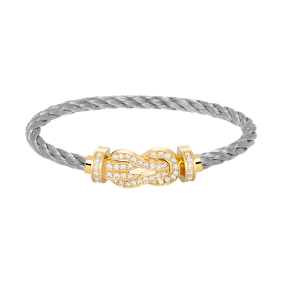[Auream]CHANCE LARGE 8 FIGURE BUCKLE FULLDIAMOND BRACELET GOLD