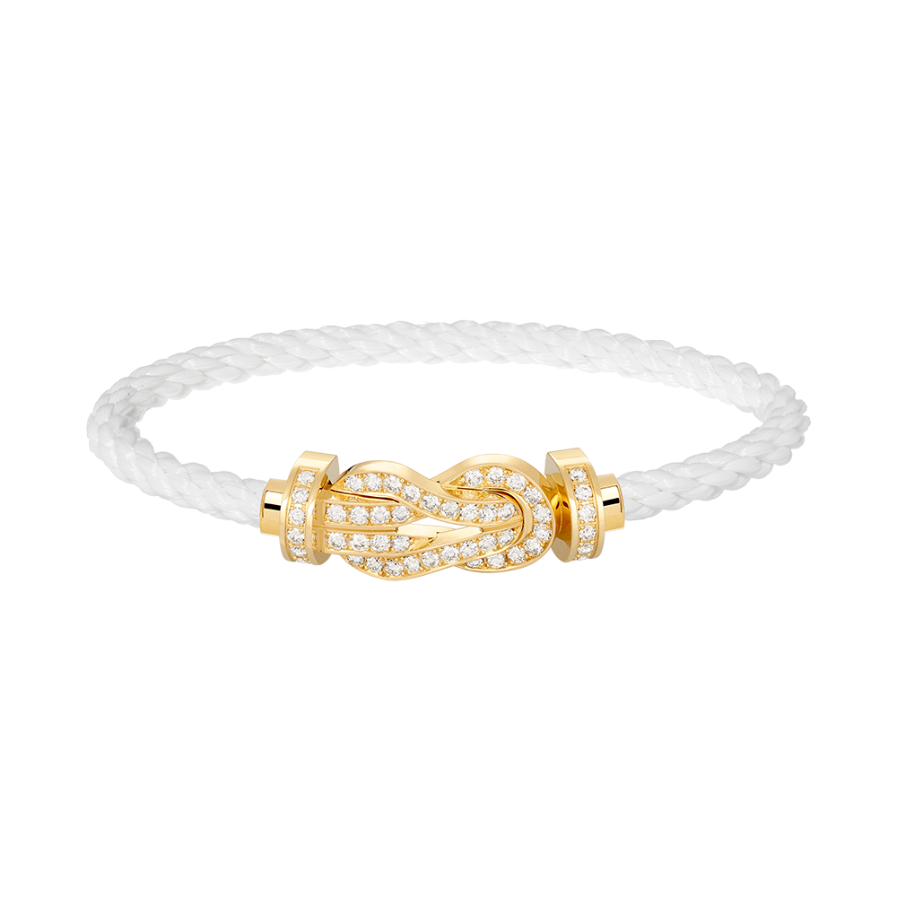 [Auream]CHANCE LARGE 8 FIGURE BUCKLE FULLDIAMOND BRACELET GOLD