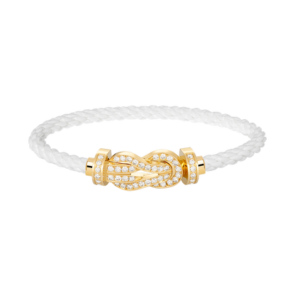 [Auream]CHANCE LARGE 8 FIGURE BUCKLE FULLDIAMOND BRACELET GOLD