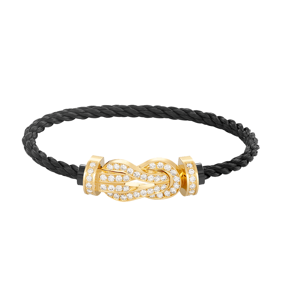 [Auream]CHANCE LARGE 8 FIGURE BUCKLE FULLDIAMOND BRACELET GOLD
