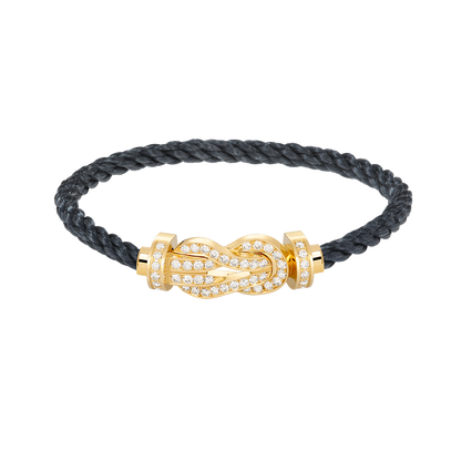 [Auream]CHANCE LARGE 8 FIGURE BUCKLE FULLDIAMOND BRACELET GOLD