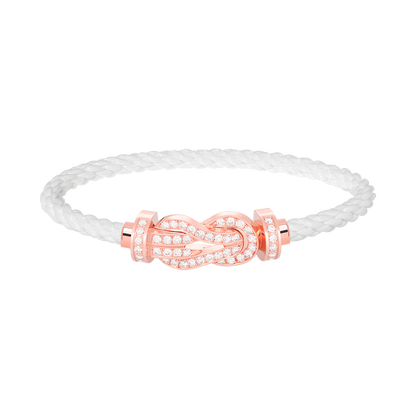 [Auream]CHANCE LARGE 8 FIGURE BUCKLE FULL DIAMOND BRACELET ROSE GOLD