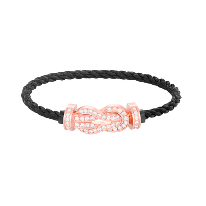 [Auream]CHANCE LARGE 8 FIGURE BUCKLE FULL DIAMOND BRACELET ROSE GOLD