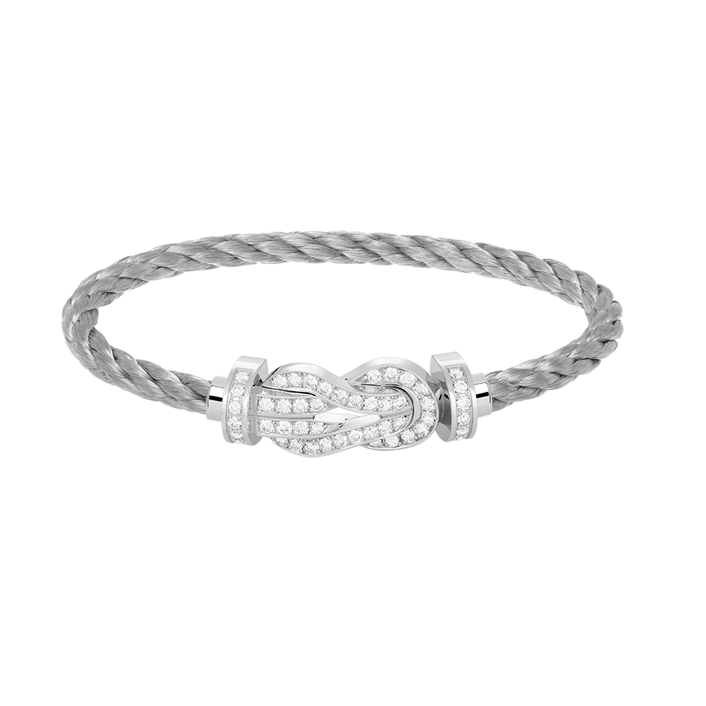 [Auream]CHANCE LARGE 8 FIGURE BUCKLE FULL DIAMOND BRACELET SILVER