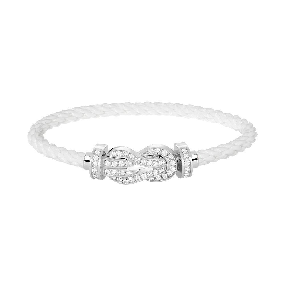 [Auream]CHANCE LARGE 8 FIGURE BUCKLE FULL DIAMOND BRACELET SILVER