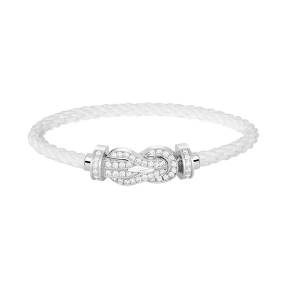 [Auream]CHANCE LARGE 8 FIGURE BUCKLE FULL DIAMOND BRACELET SILVER