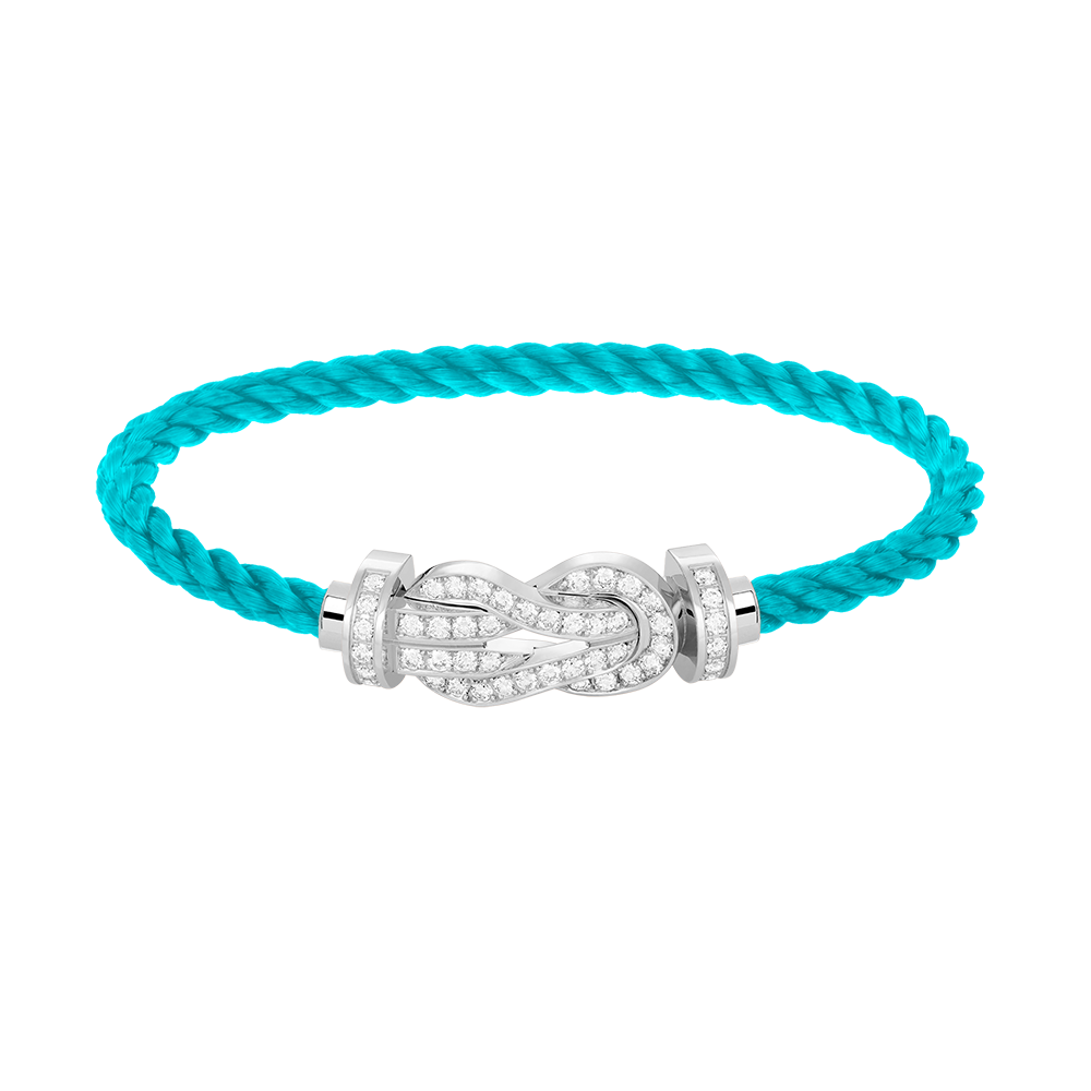 [Auream]CHANCE LARGE 8 FIGURE BUCKLE FULL DIAMOND BRACELET SILVER