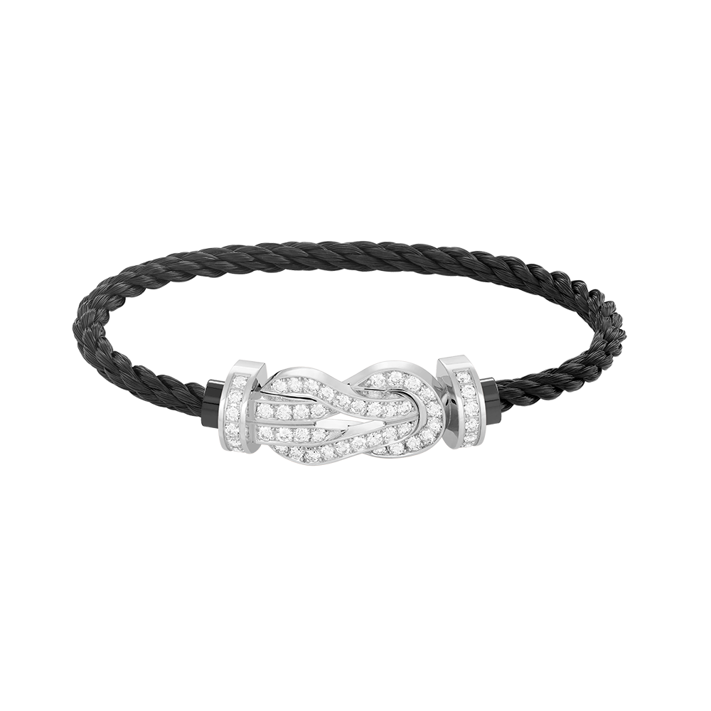 [Auream]CHANCE LARGE 8 FIGURE BUCKLE FULL DIAMOND BRACELET SILVER
