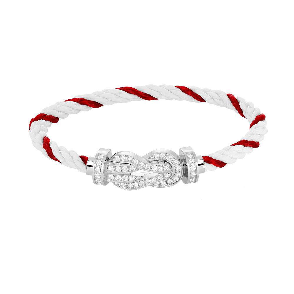 [Auream]CHANCE LARGE 8 FIGURE BUCKLE FULL DIAMOND BRACELET SILVER
