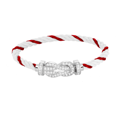 [Auream]CHANCE LARGE 8 FIGURE BUCKLE FULL DIAMOND BRACELET SILVER