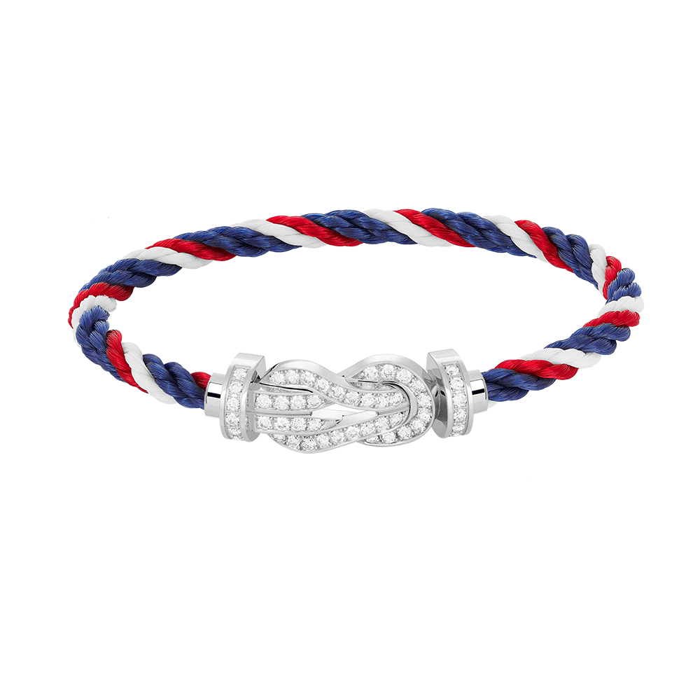 [Auream]CHANCE LARGE 8 FIGURE BUCKLE FULL DIAMOND BRACELET SILVER