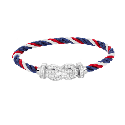[Auream]CHANCE LARGE 8 FIGURE BUCKLE FULL DIAMOND BRACELET SILVER