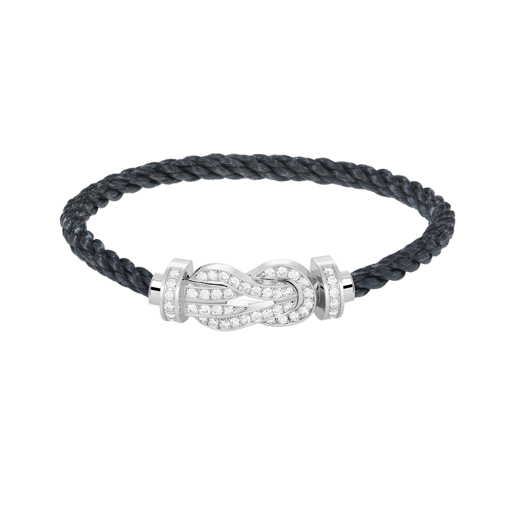 [Auream]CHANCE LARGE 8 FIGURE BUCKLE FULL DIAMOND BRACELET SILVER